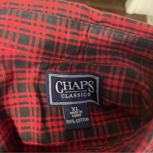 Chaps Red Plaid Button Up Shirt Women’s Size XL - Picture 3 of 3